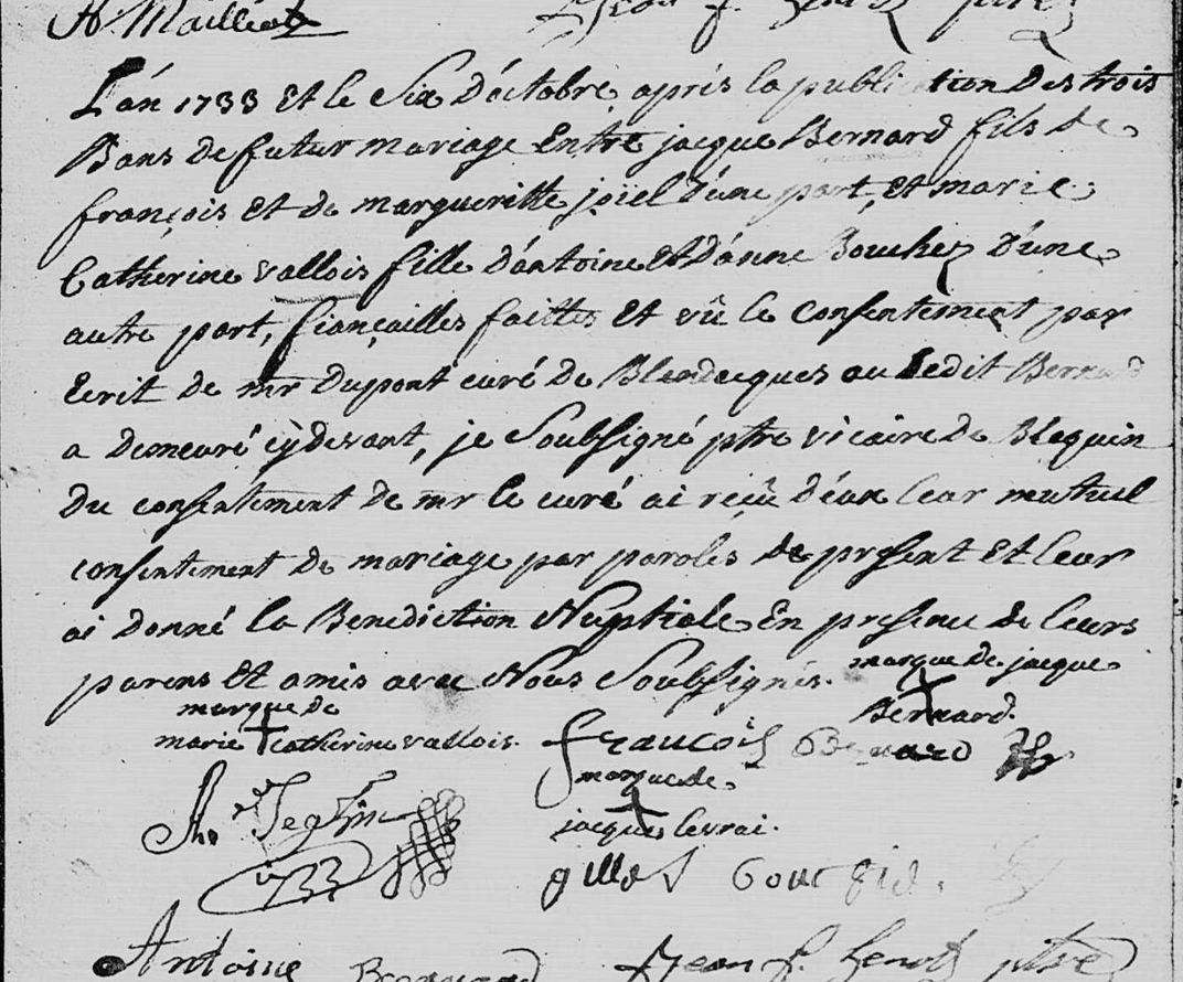 Mariage 1733