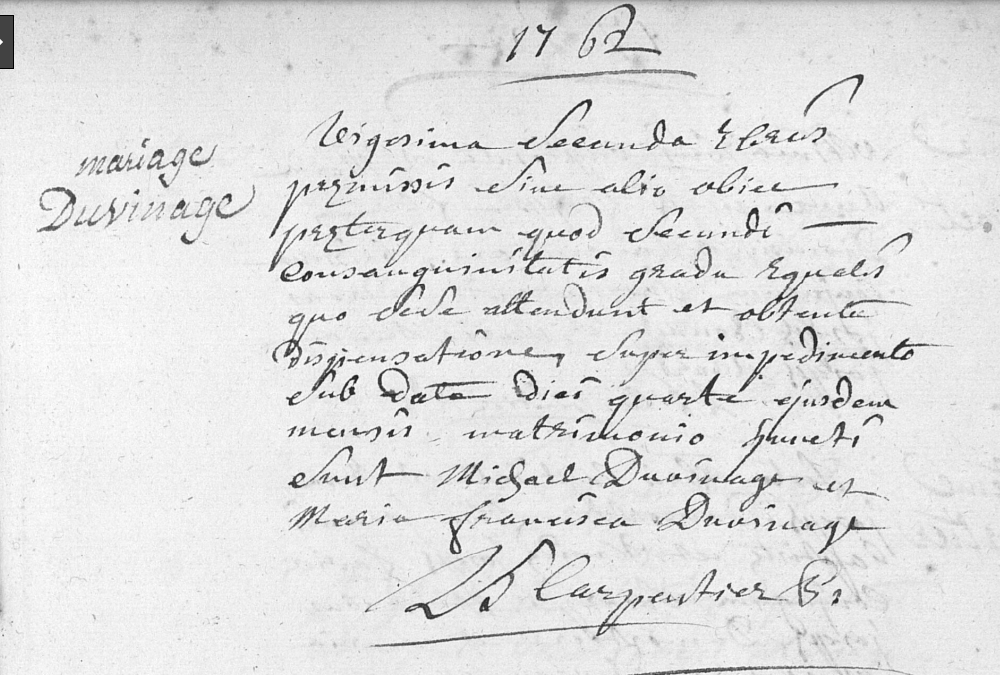 Mariage 1762